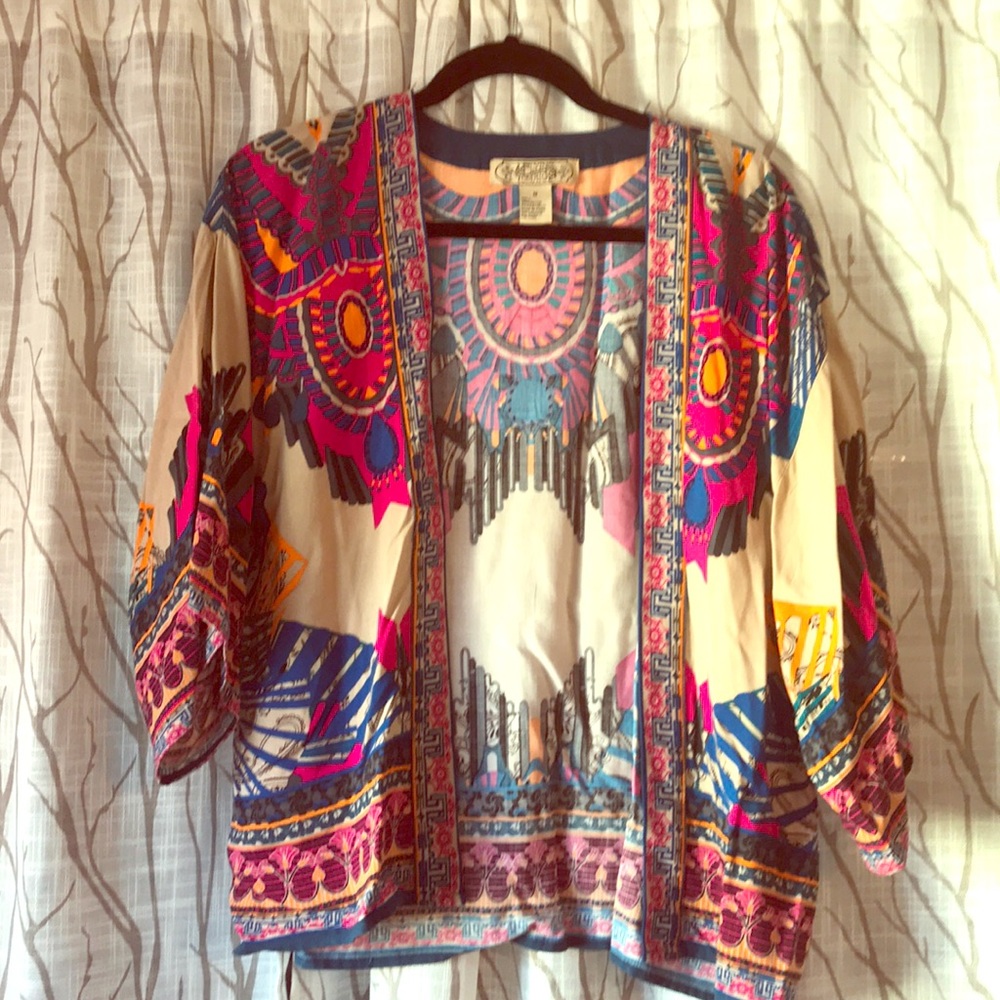 Geometric pattern kimono